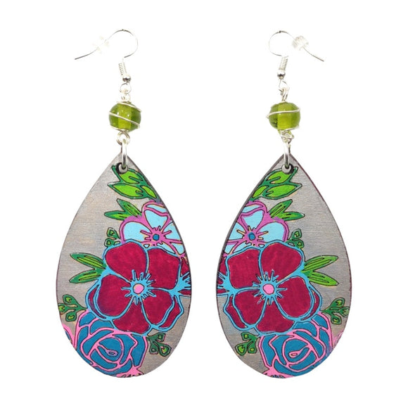 Wood Hand-Painted Earrings