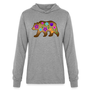 Floral Bear PFD x Bizaanide'ewin Unisex Long Sleeve Hoodie Shirt - heather grey