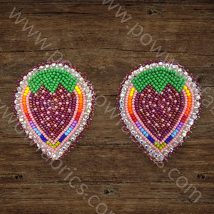 Beaded Earrings #1 - "Strawberry Jam"