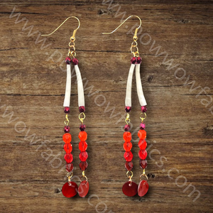 Dentalia Earrings #16 - "On Fire"