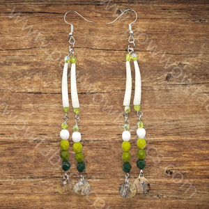 Dentalia Earrings #21 - "Olive You"