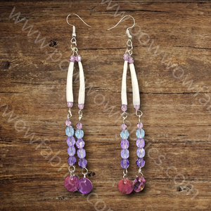 Dentalia Earrings #4 - "Purple Rain"