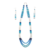 Dentalia Necklace/Earring Set #1 - "Blue Monday"