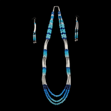 Dentalia Necklace/Earring Set #1 - "Blue Monday"