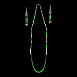 Dentalia Necklace/Earring Set #3 - "Green With Envy"