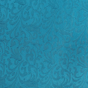 Turquoise - Scrollwork Duchess Satin